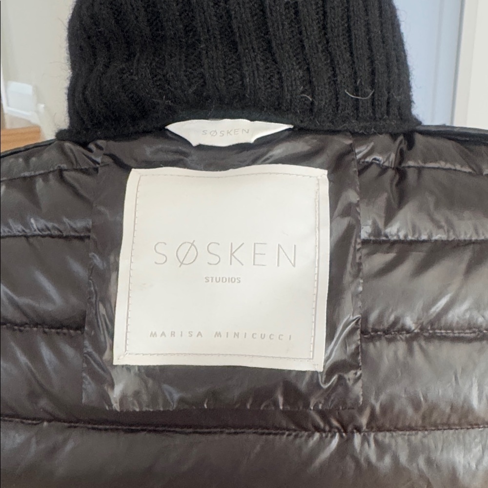 NWOT SOSKEN Marisa Minicucci Geela Fur & Puffer Jacket | Size 2 (US M) - Picture 6 of 7